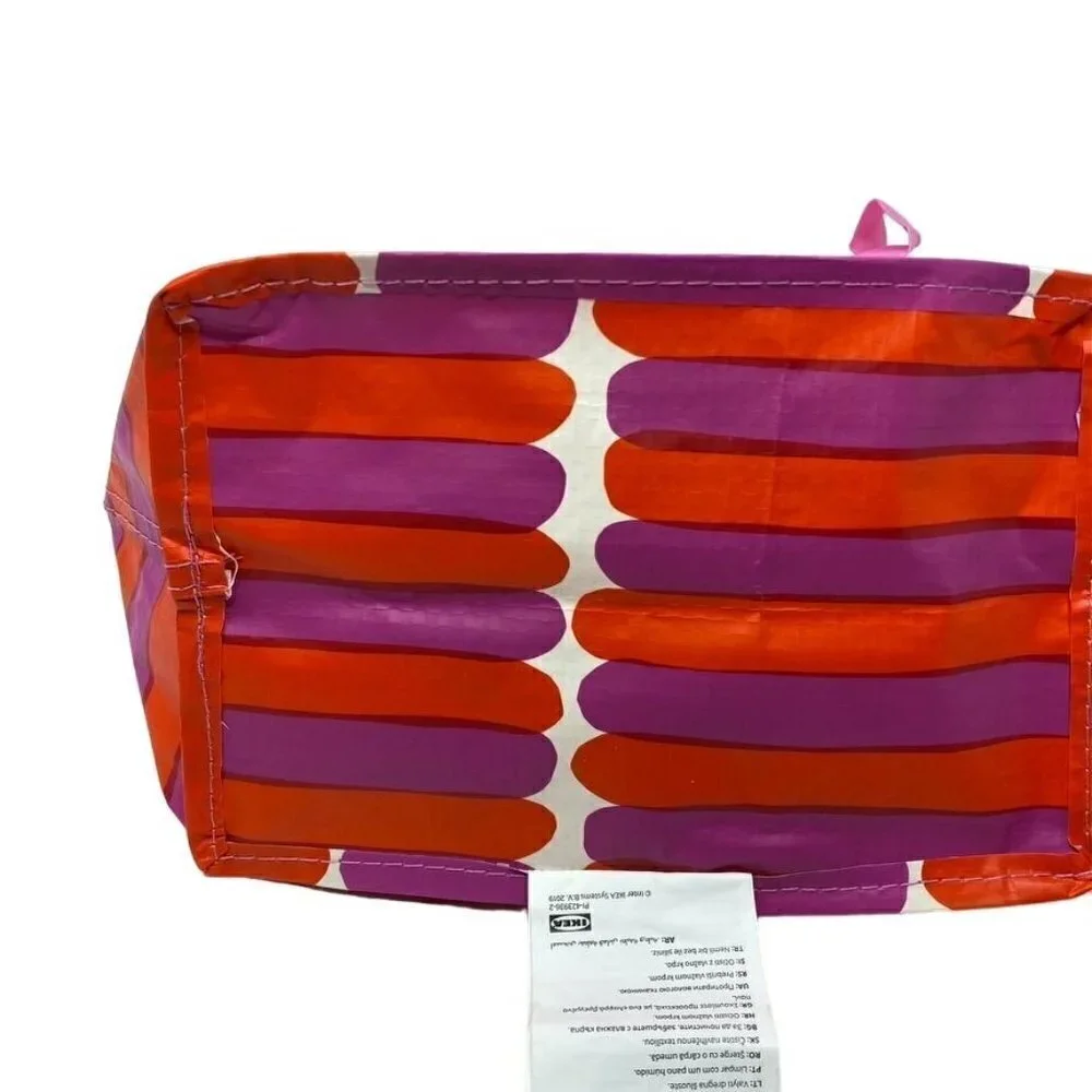 Ikea x Marimekko BASTUA Shopping Lunch Bag Pink Dual Handles